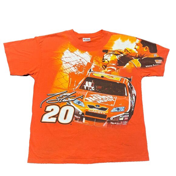 VINTAGE TONY STEWART NASCAR ORANGE AND BLACK SHIRT ALL OVER PRINT CHASE XLARGE - Picture 7 of 8